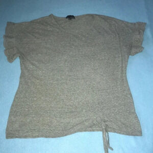 𝅺Alison Andrews knotted waist eyelet short sleeves size XL